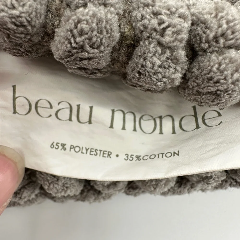 Beau Monde Grey Chunky Woven Runner Rug Mat Textured Cotton Blend 24x61